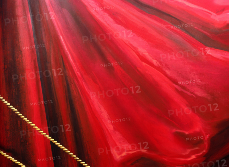 Painted backdrop. Stage curtain