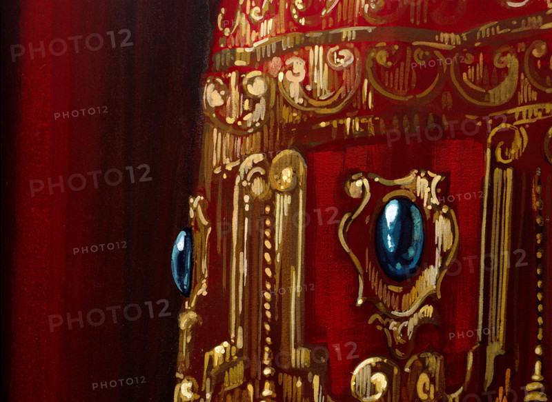 Painted backdrop. Stage curtain