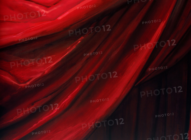 Painted backdrop. Stage curtain