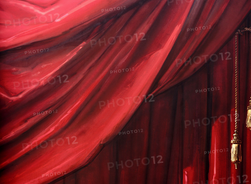 Painted backdrop. Stage curtain