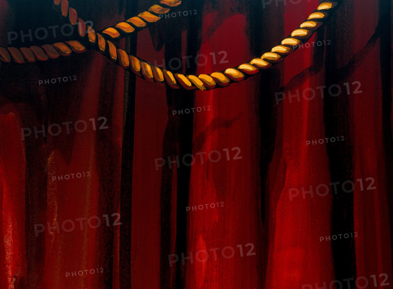 Painted backdrop. Stage curtain