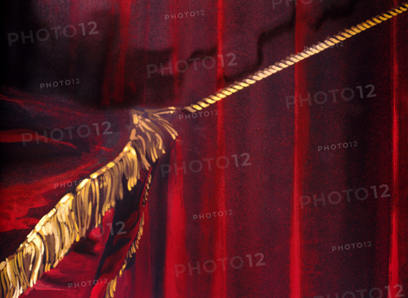 Painted backdrop. Stage curtain