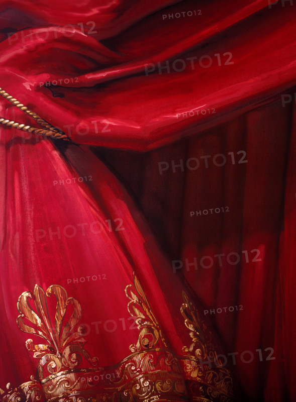 Painted backdrop. Stage curtain
