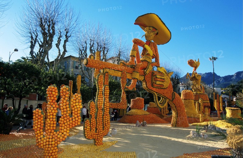 24/02/1999. FESTIVAL DU CITRON A MENTON, AUTOUR DU  THEME DE LUCKY LUKE