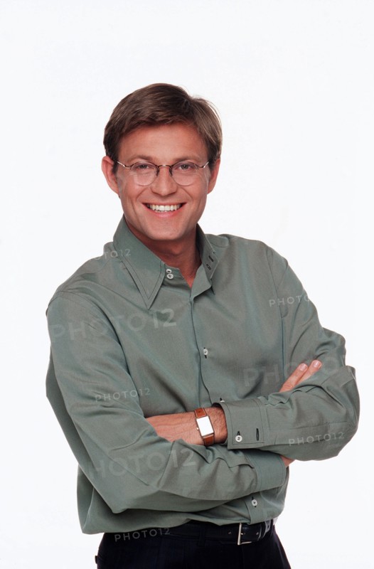 02/15/2000. Laurent Delahousse TV entertainer on M6 network