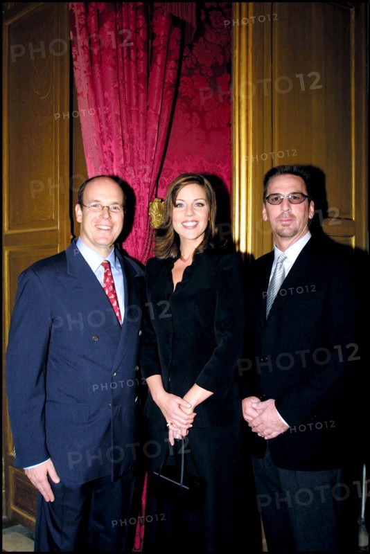 02/19/2001. Private party with Prince Albert of Monaco during 41st Monte-Carlo TV festival.