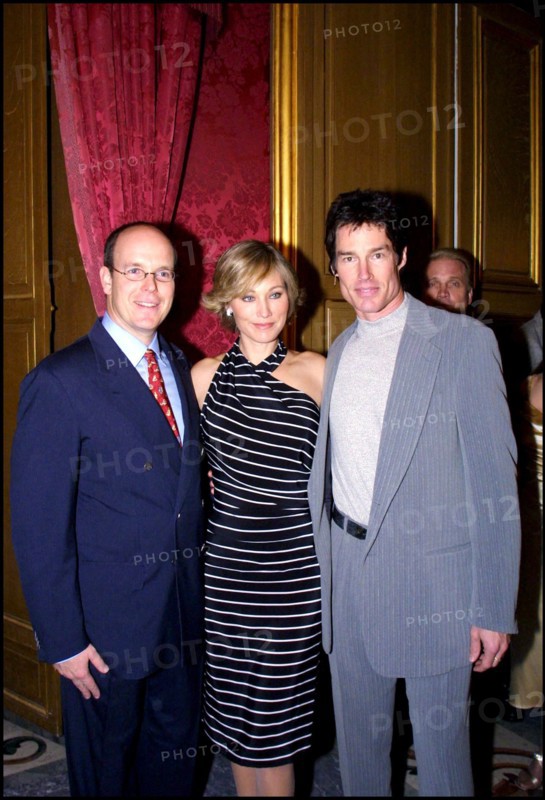 02/19/2001. Private party with Prince Albert of Monaco during 41st Monte-Carlo TV festival.