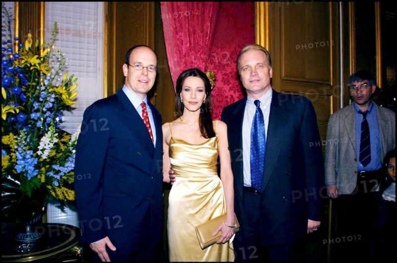 02/19/2001. Private party with Prince Albert of Monaco during 41st Monte-Carlo TV festival.