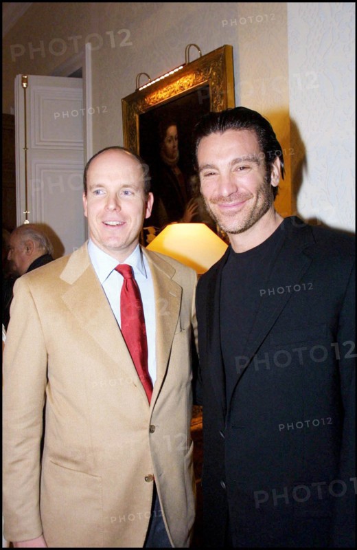 02/20/2001. Private party with Prince Albert during TV festival in Monte Carlo.