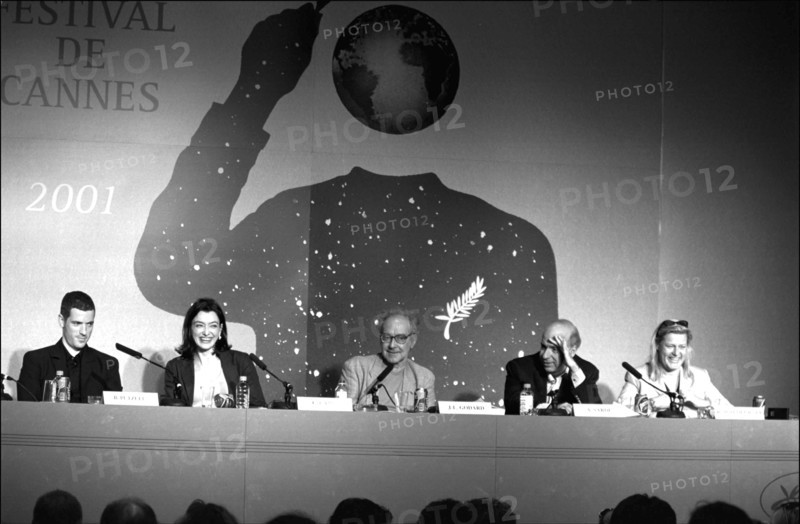 05/15/2001. Movie Director, Jean-Luc Godard giving press conference at the 54th Cannes Film festival