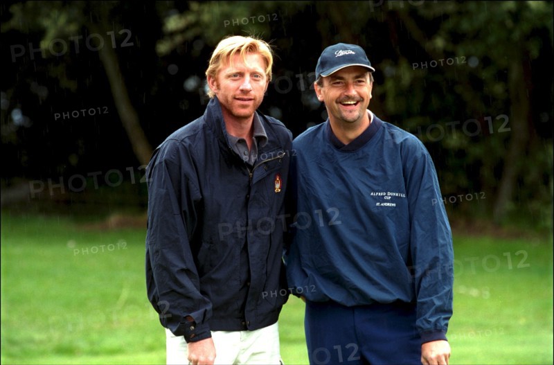 05/21/2001. Boris Becker playing golf in Monaco