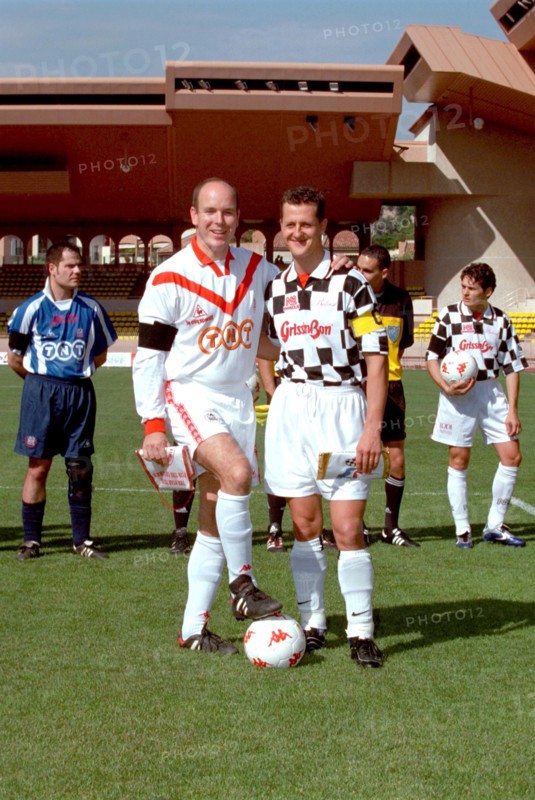 05/22/2001. " Amade" fundraiser all star soccer game. Prince Albert's Star Team v.Formula One Team