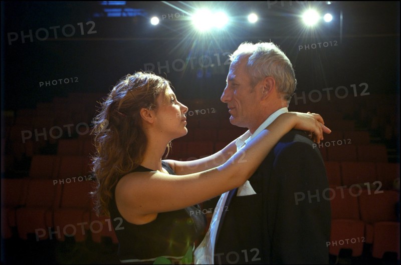 07/00/2001.  Angelique Piat, daughter of Yann Piat French slain deputy, and Gary Cowan on stage of "Deux sur la Balancoire"