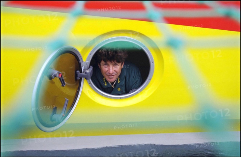 07/00/2001. Jean Le Cam and Jacques Caraes skippers of "Bonduelle" trimaran.