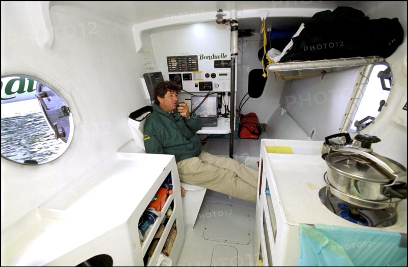 07/00/2001. Jean Le Cam and Jacques Caraes skippers of "Bonduelle" trimaran.