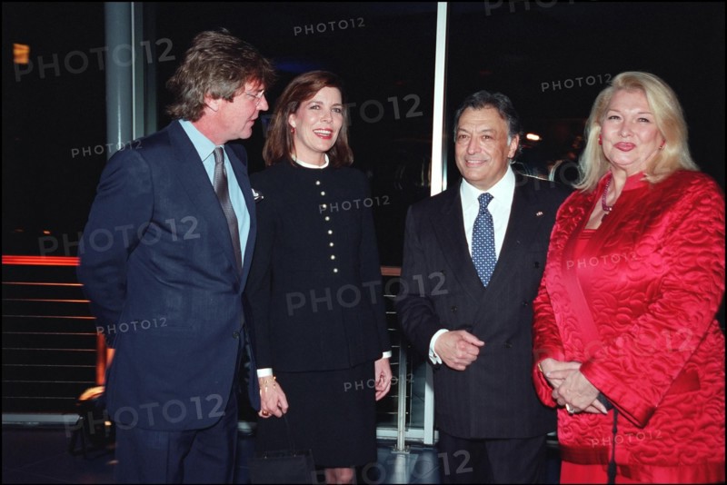 11/24/2001. Princess Caroline and husband Ernst August attend concert conducted by Zhubin Metha at Grimaldi Forum