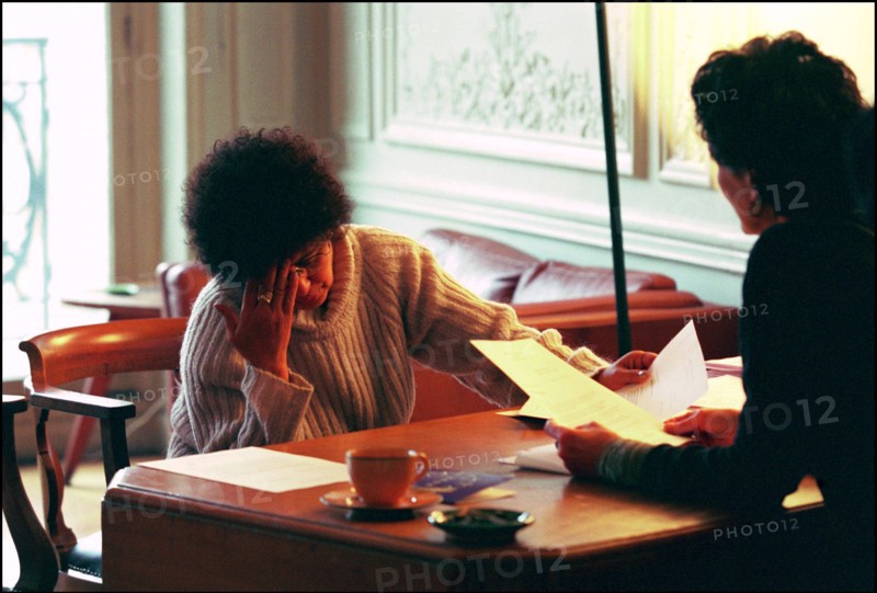 12/21/2001.  Isabelle Coutant-Peyre, defense attorney for Zacarias Moussaoui with Aicha El Wafi, mother of the accused.