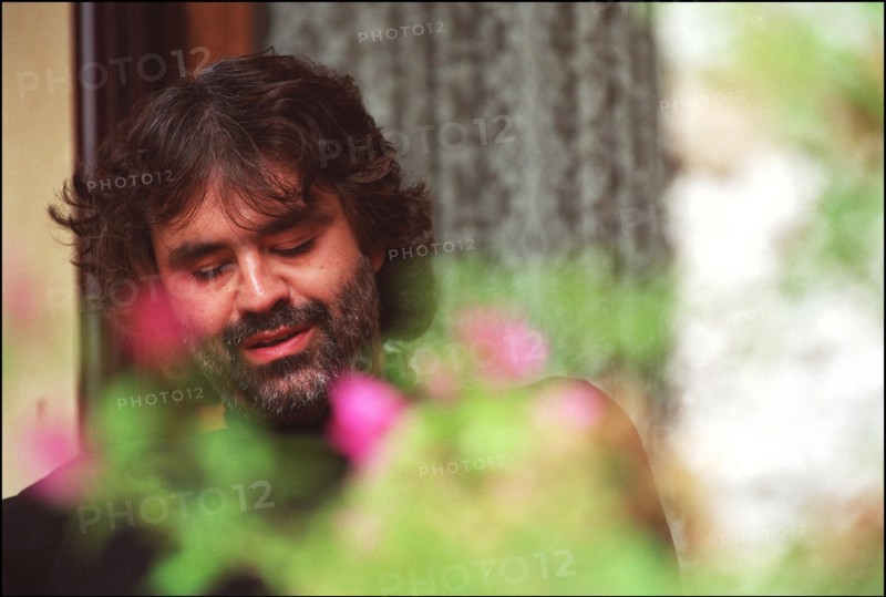 10/08/2001.  Close-up Andrea Bocelli at home.