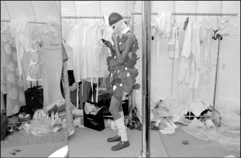 07/11/2002. Fall winter 2002-03 collections. The backstage of Courreges's fashion show