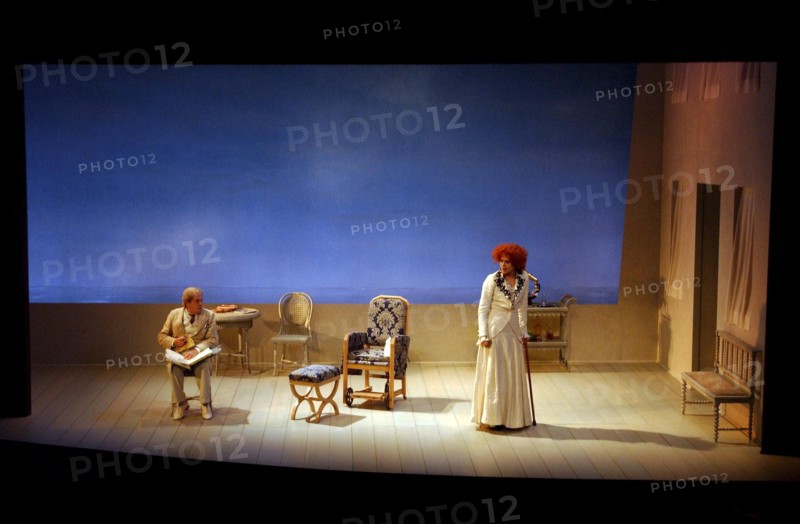 09/02/2002. French actress Fanny Ardant stars in "Sarah" at the Theatre Edouard VII.