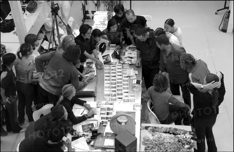 09/30/2002. EXCLUSIVE: Stephane Marais, make-up tests for the coming Issey Miyake spring-summer 2003 show.