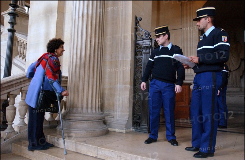 10/15/2002. EXCLUSIVE Francoise Rudetzki, chairman of "SOS attentat" association, in Paris courthouse
