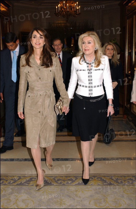 03/10/2003. Queen Rania of Jordan and Grand Duchess Maria Teresa of Luxembourg visit the UNESCO in Paris