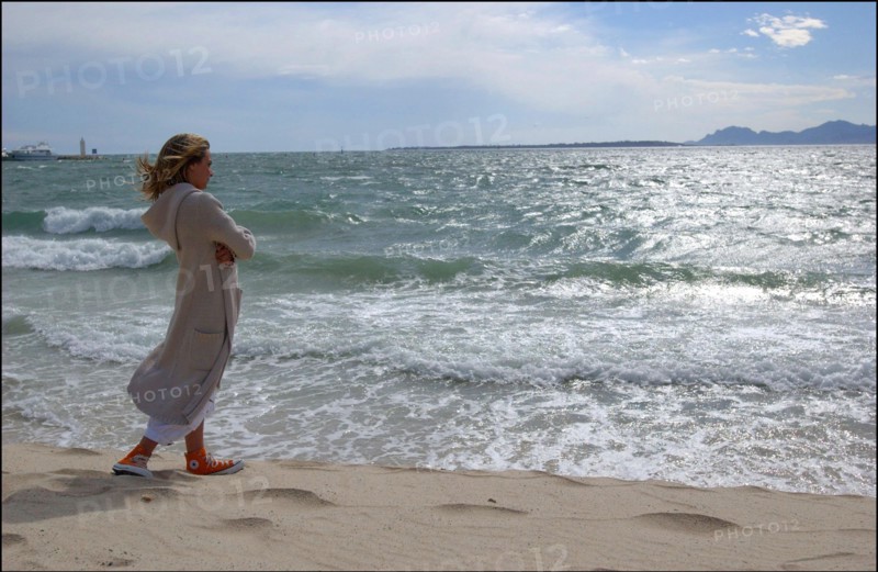 04/09/2003. EXCLUSIVE: French teen Pop Star Priscilla on the shooting of her latest music video "Tchouk Tchouk" on La Pinede Beach, Antibes.