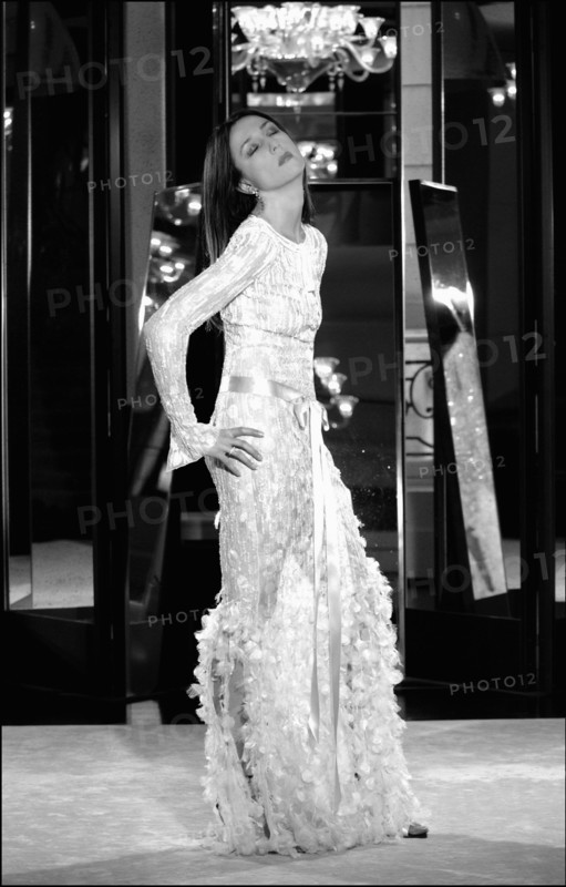 05/00/2003. Elsa Zylberstein tries gowns on at Chanel's before the 56th Cannes Film