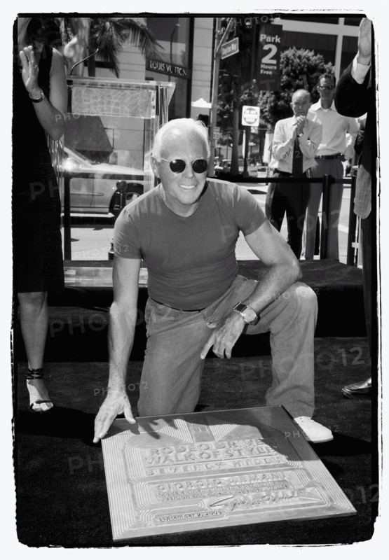 09/00/2003. **EXCLUSIVE** Giorgio Armani receives first the "Rodeo Drive Walk of Style" prize