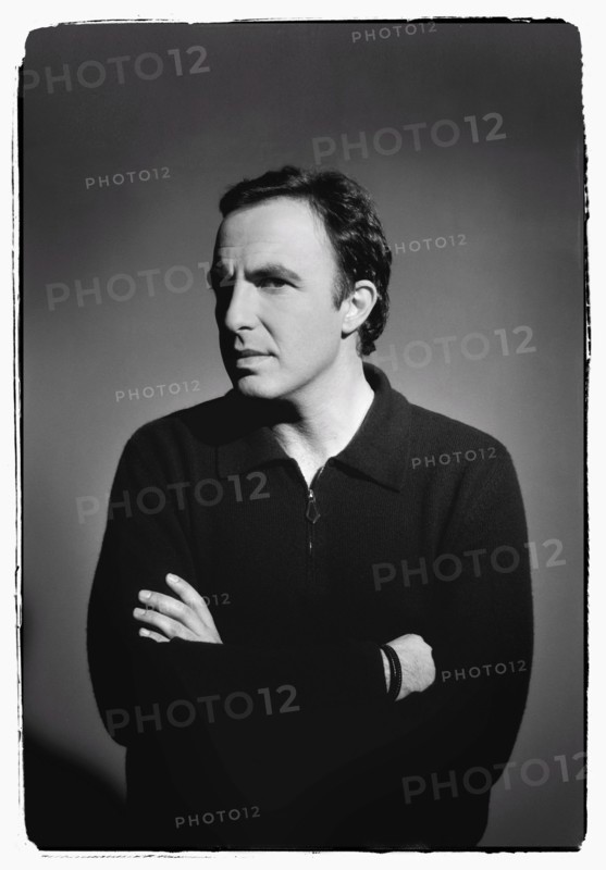 12/00/2003. Nikos Aliagas, host of the Star Academy shows backstage and on stage.