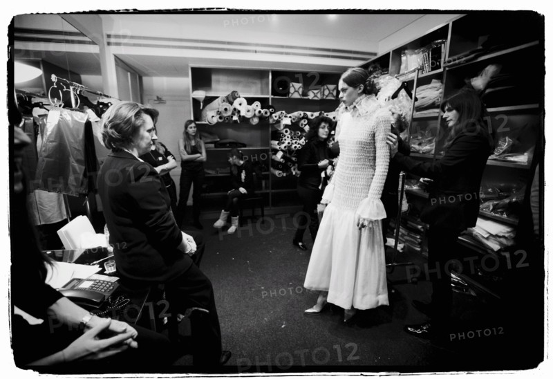 01/00/2004.  Chanel Fashion Designer Karl Lagerfeld, backstage of the Haute Couture Spring-Summer 2004 fashion show.