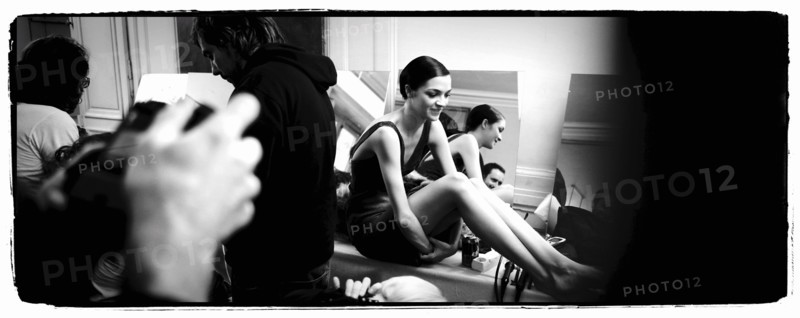 01/00/2004.  Chanel Fashion Designer Karl Lagerfeld, backstage of the Haute Couture Spring-Summer 2004 fashion show.