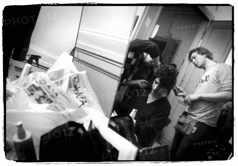 01/00/2004. EXCLUSIVE. Chanel Fashion Designer Karl Lagerfeld, backstage of the Haute Couture Spring-Summer 2004 fashion show.