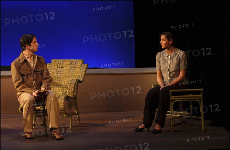 02/03/2004. Clotilde Courau on stage of "La profession de Madame Warren" , a play by George Bernard Shaw