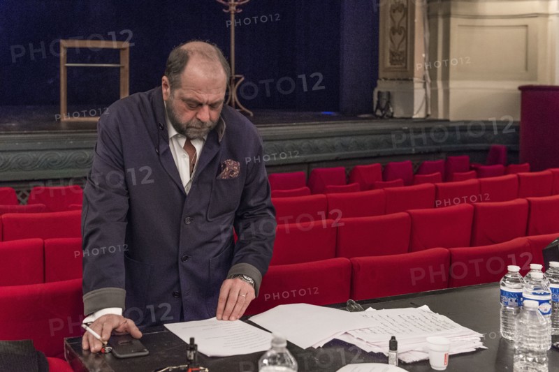 Eric Dupond Moretti en répétition au Théâtre de la Madeleine à Paris
