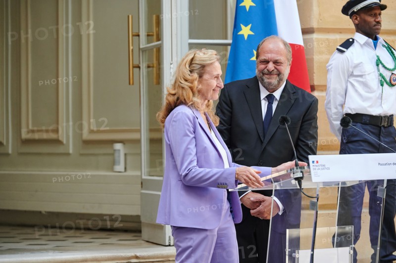 Passation de pouvoir au Ministère de la Justice entre Nicole Belloubet et Eric Dupond Moretti, le 7 juillet 2020