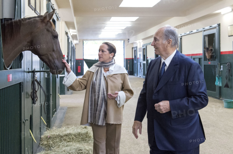 Le prince Karim Aga Khan et sa fille la Princesse Zahra Aga Khan dans leur domaine Domaine d'Aiglemont à Gouvieux (Oise)