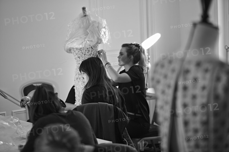 Fittings before Ralph & Russo Haute Couture show