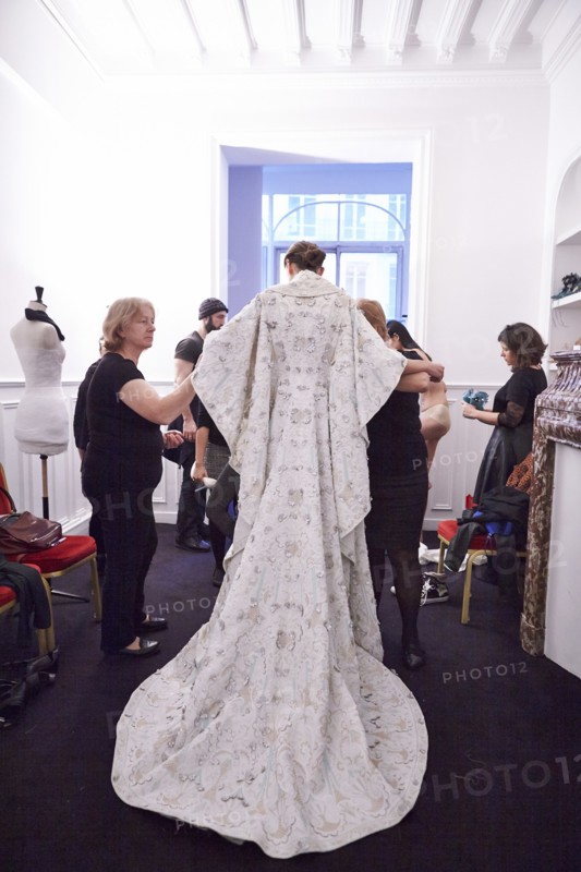 Fittings before Ralph & Russo Haute Couture show