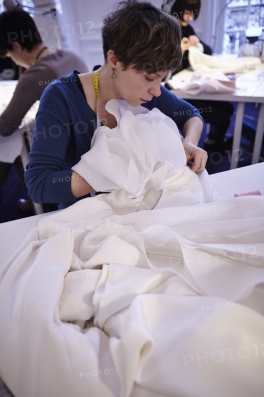 Fittings before Ralph & Russo Haute Couture show