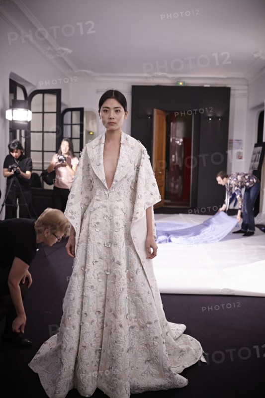 Fittings before Ralph & Russo Haute Couture show