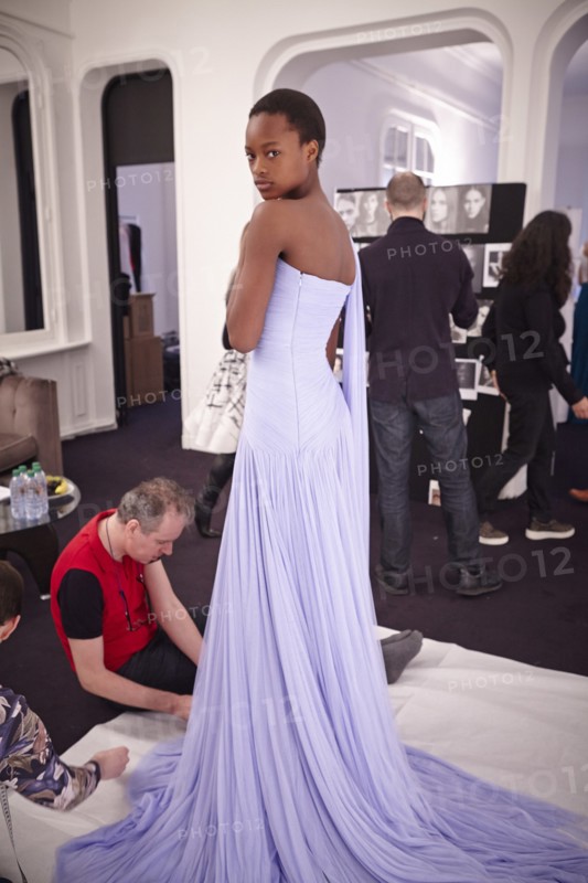Fittings before Ralph & Russo Haute Couture show