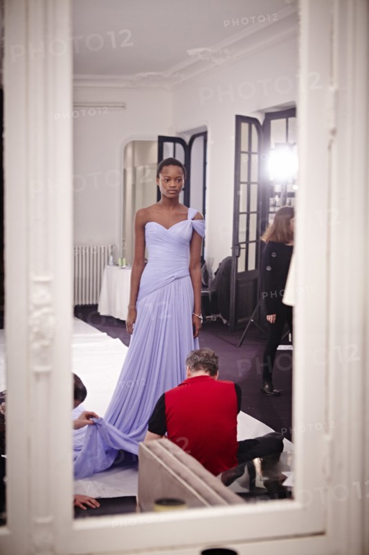 Fittings before Ralph & Russo Haute Couture show