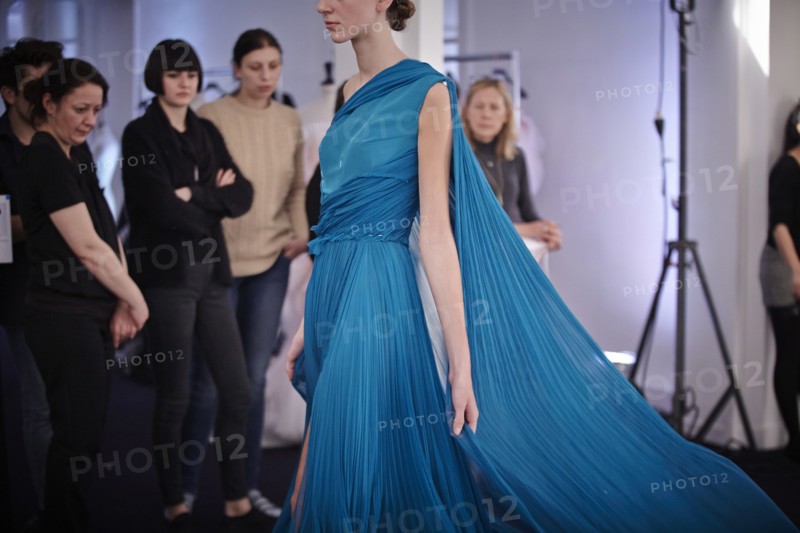 Fittings before Ralph & Russo Haute Couture show