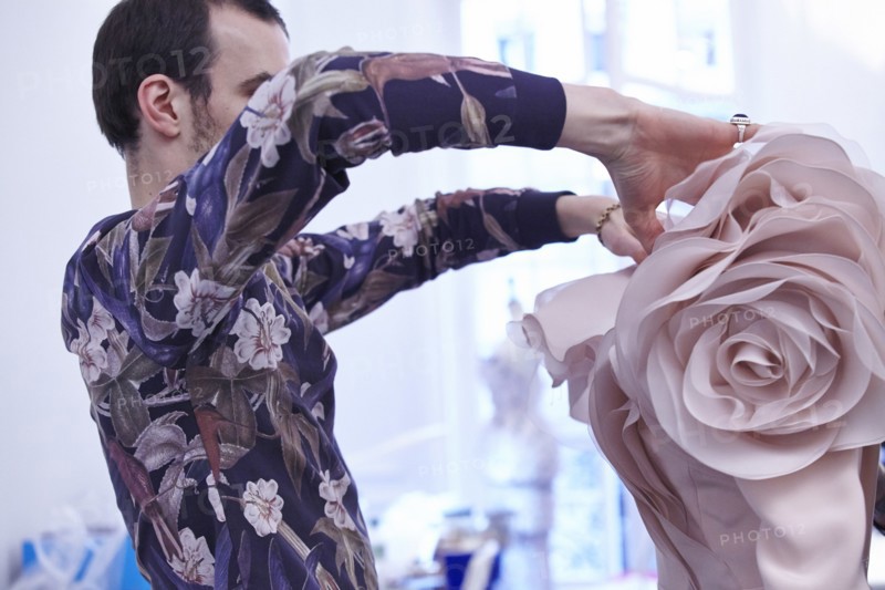 Fittings before Ralph & Russo Haute Couture show