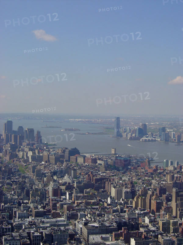 New-York (USA), Manhattan, Chelsea, Greenwich Village, Hudson River, Jersey City vus de l'Empire State Building