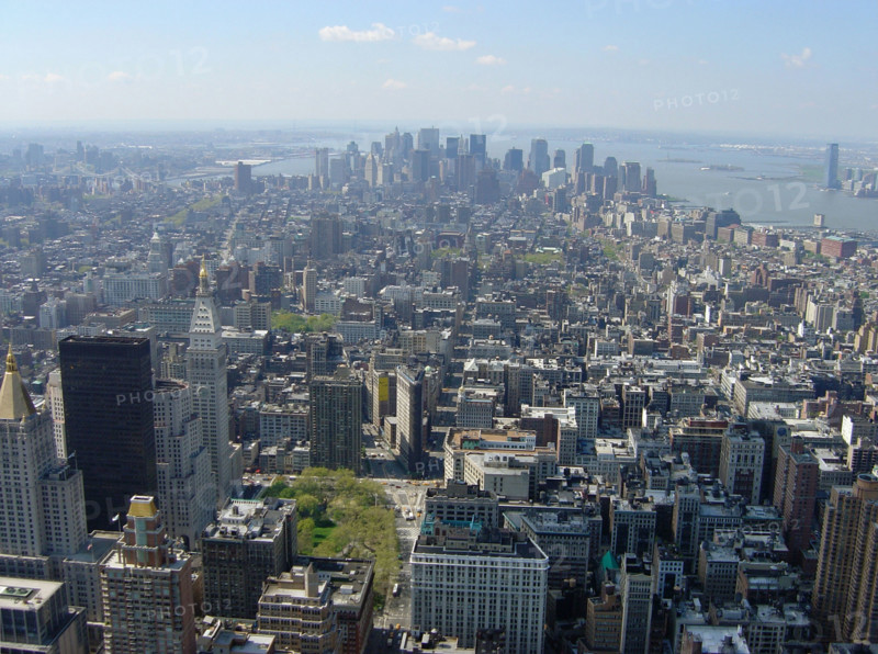 New-York (USA), Manhattan, Pointe de Manhattan depuis l'Empire State Building
