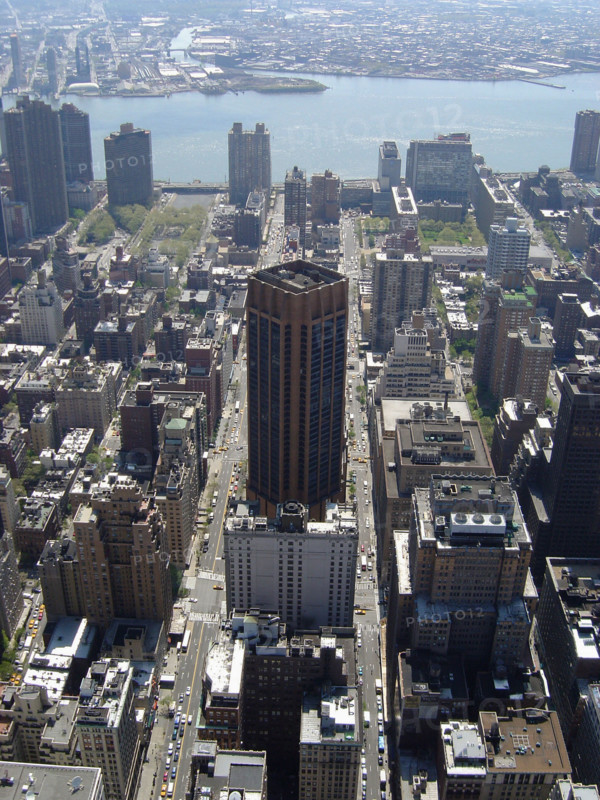 New-York (USA), Manhattan, East 33rd & 34th Street, East River, depuis l'Empire State Building