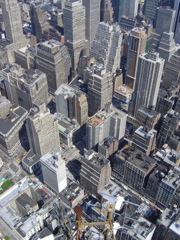 View from the Empire State Building in New-York of Broadway and Avenue of the Americas